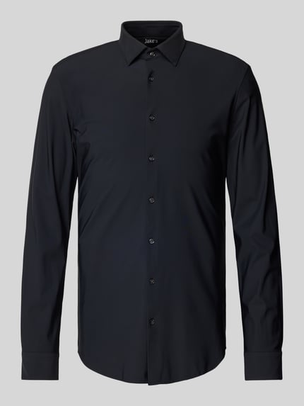Jake*s Super Slim fit zakelijk hemd met knoopsluiting Zwart - 2
