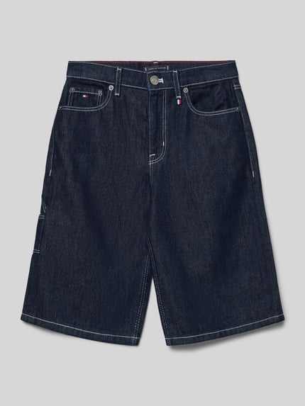 Tommy Hilfiger Teens Baggy Jeansshorts aus Baumwoll-Lyocell-Mix Dunkelblau 1