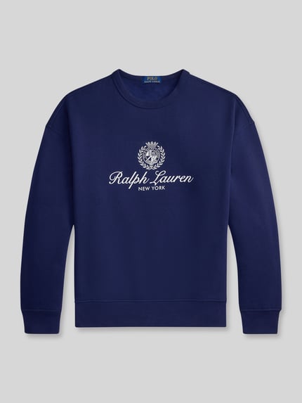 Produktfoto, Regular Fit Sweatshirt aus katoenmix van Polo Ralph Lauren in effen kleuren met labelprint, crew neck en lange mouwen.