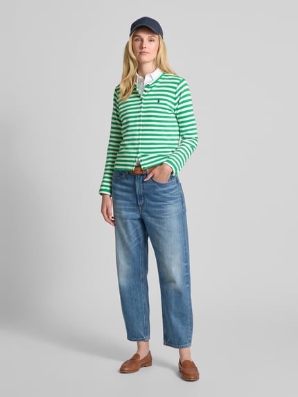 Polo Ralph Lauren Gebreide jacks met logostitching, model 'TERRY' Groen - 1
