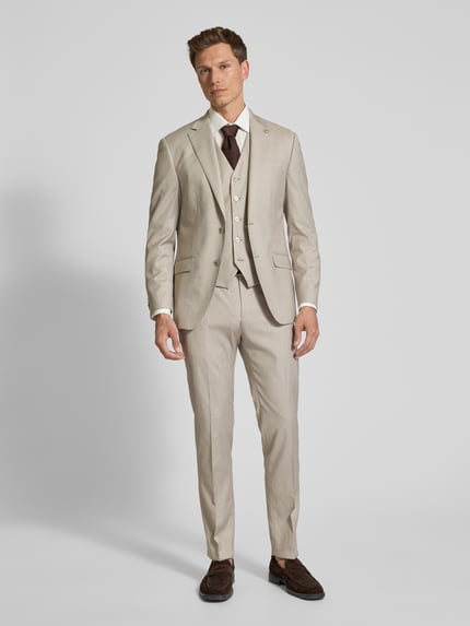 HECHTER PARIS Regular Fit Anzughose mit Paspeltaschen Modell 'X-Tension' Taupe 1