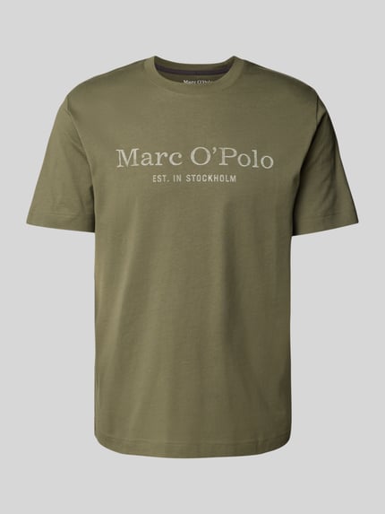 Marc O'Polo Regular Fit T-Shirt aus reiner Baumwolle Oliv 2