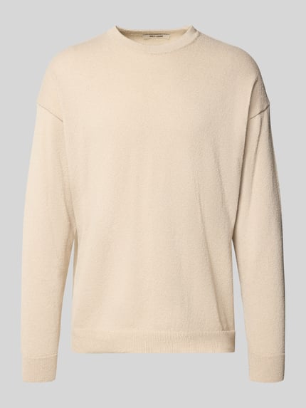 ONLY & SONS Relaxed Fit Strickpullover mit Baumwoll-Anteil Modell 'JOB' Beige 2