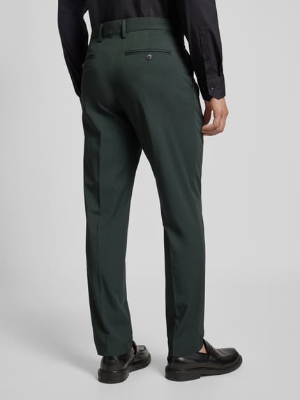 Selected slim fit pantalon met viscose model 'LIAM' Donkergroen - 5