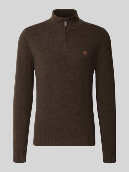 MCNEAL Regular Fit Strickpullover aus reiner Wolle Schlamm Melange 2