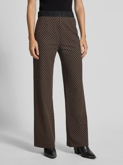 Raffaello Rossi Wide Leg Stoffhose mit elastischem Label-Bund Modell 'ELAINE' Mittelbraun 4