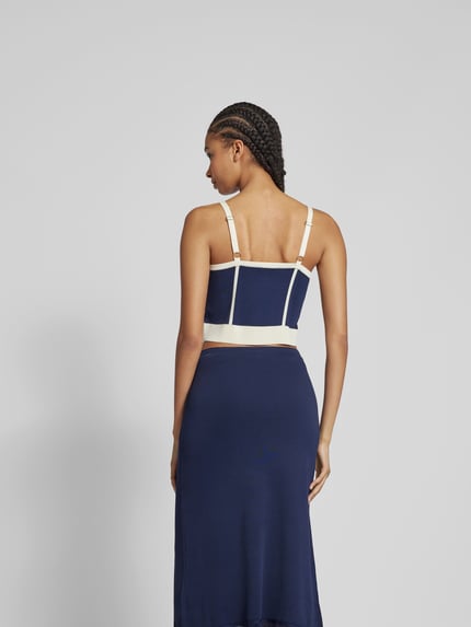 BAUM & PFERDGARTEN Crop Top aus Viskose-Mix Blau 5
