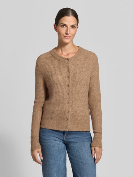 OPUS Cardigan Modell 'Dreni' aus Alpaka Mix Taupe 4
