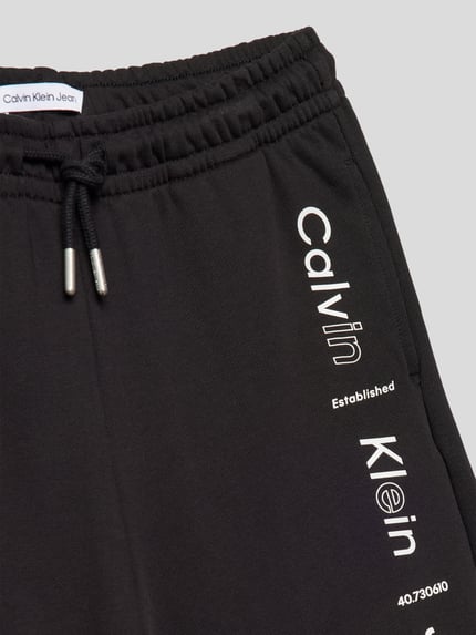 Calvin Klein Jeans Relaxed Fit Bermudas mit Label-Print Modell 'MAXI' Black 2