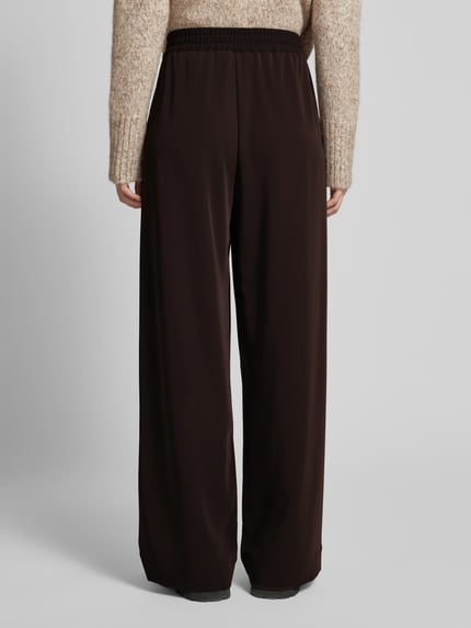 Gestuz Stoffen broek met elastische band, model 'Malena' Donkerbruin - 5