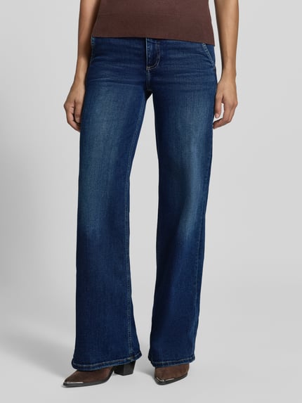Liu Jo White Flared Jeans im Used-Look mit Eingrifftaschen Jeansblau 4