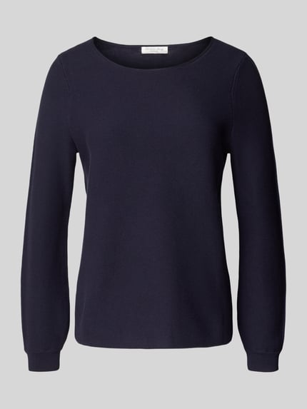 Christian Berg Woman Regular fit shirt met lange mouwen van puur katoen in gebreide look Donkerblauw - 2