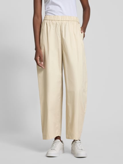 Armani Exchange Wide Leg Stoffhose aus reiner Baumwolle Sand 4