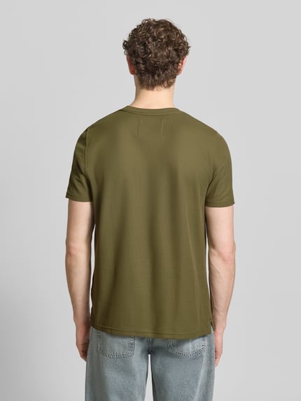 Fynch-Hatton Regular Fit T-Shirt mit Logo-Stitching Oliv 5