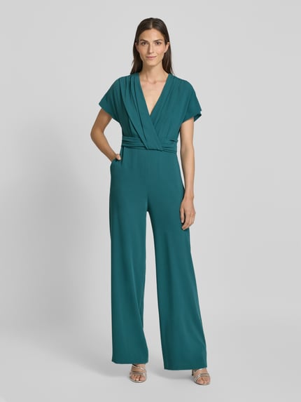Christian Berg Cocktail Jumpsuit mit V-Ausschnitt Dunkelgruen 4