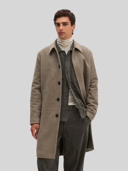 Marc O'Polo Mantel aus Wolle mit verdeckter Knopfleiste Beige 4