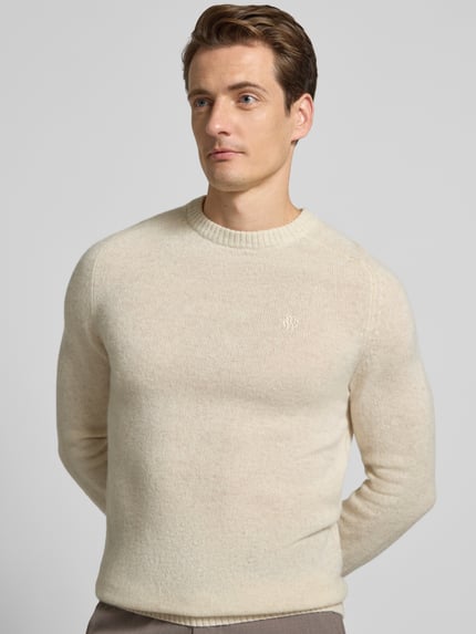 MCNEAL Regular Fit Strickpullover aus reiner Wolle Kitt Melange 3
