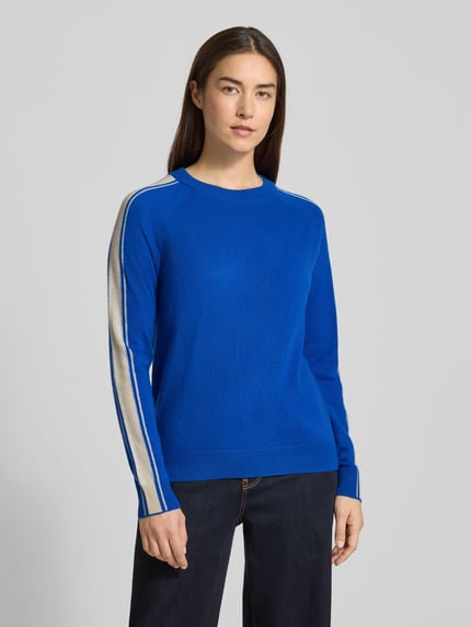 Jake*s Casual Strickpullover aus Kaschmir mit Kontraststreifen Blau 4