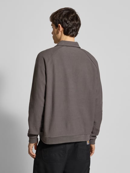 REVIEW Sweatshirt mit Polokragen Dunkelgrau 5