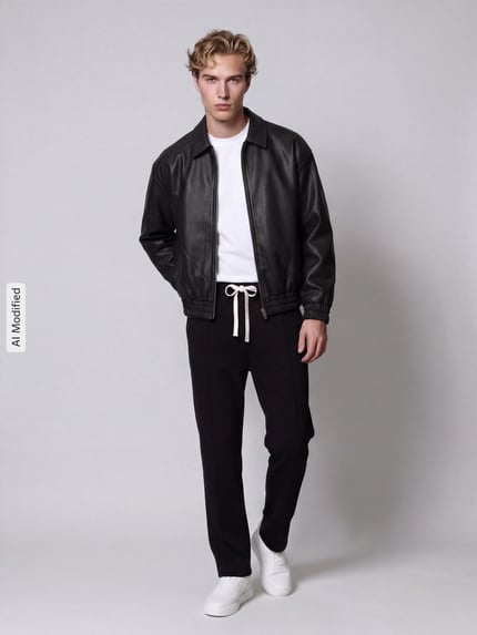 ONLY & SONS Regular Fit Kunstlederjacke Modell 'REX' Black 1