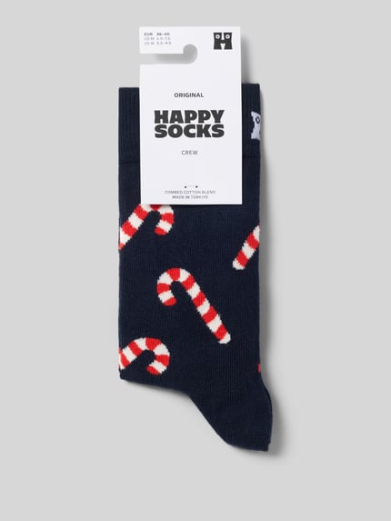 Happy Socks Socken aus elastischem Baumwoll-Mix Modell 'Candy Cane' Dunkelblau 3