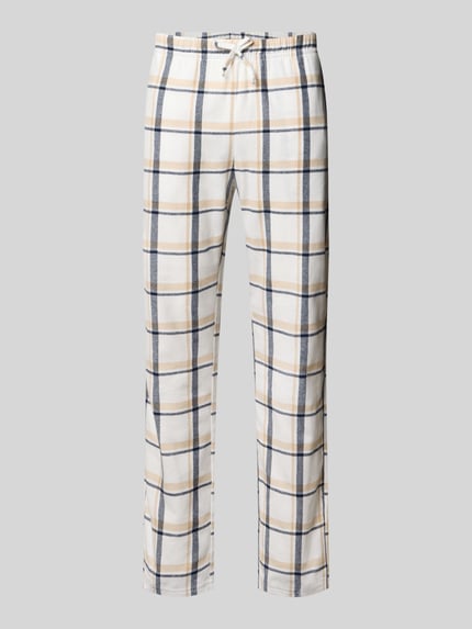Christian Berg Men Regular Fit Pyjama-Hose im Allover-Look Offwhite 1