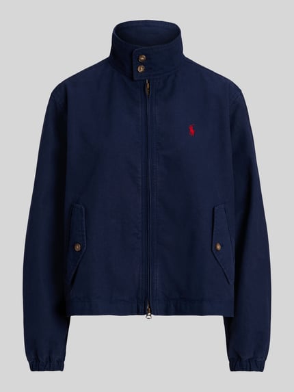 Produktfoto, Regular Fit Blouson aus reiner Baumwolle von Polo Ralph Lauren in Dunkelblau, elastische Abschlüsse, Stehkragen, Logo-Detail, seitliche Pattentaschen