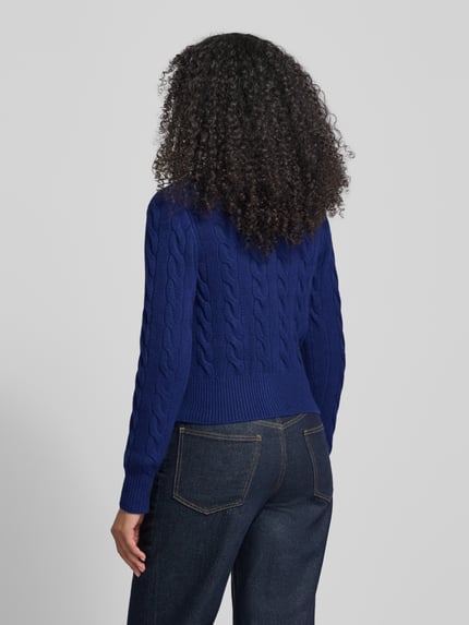 Polo Ralph Lauren Cardigan aus Wolle-Kaschmir-Mix mit Label-Stitching Dunkelblau 5
