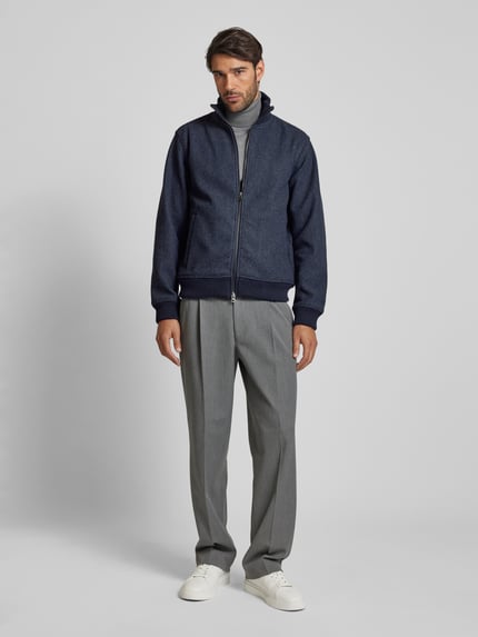 MCNEAL Sweatjack met opstaande kraag Donkerblauw gemêleerd - 1