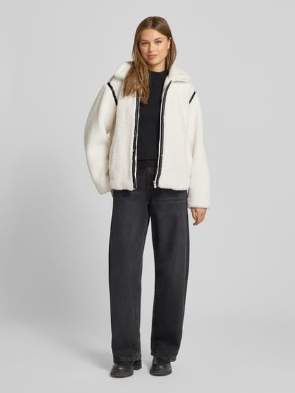 Tom Tailor Denim Regular Fit Teddy-Jacke mit Umlegekragen Offwhite 1