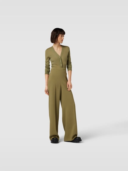 Joseph Stoffen broek met persplooien Olijfgroen - 1