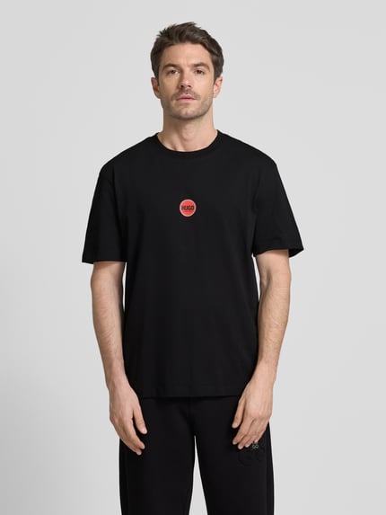 HUGO T-Shirt mit Label-Print Modell 'Derdcho' Black 4