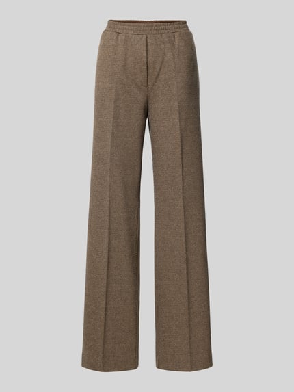 Weekend Max Mara Spodnie o kroju regular fit z dodatkiem wełny model ‘ZELMA’ Jasnobrązowy 2