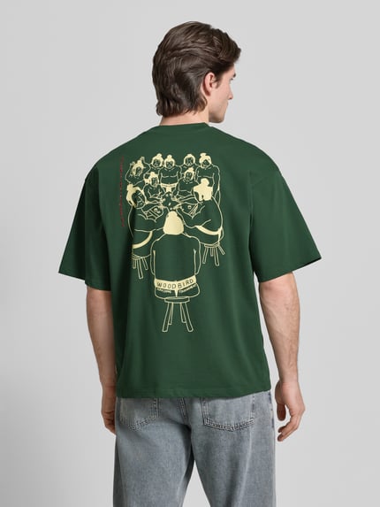 WOODBIRD T-Shirt mit Label-Detail Modell 'Beam' Dunkelgruen 5