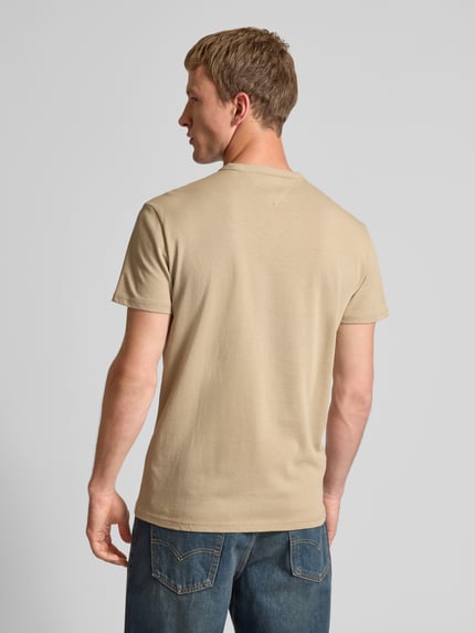 Tommy Jeans T-shirt o kroju regular fit z czystej bawełny Beżowy 5