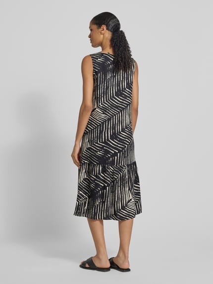 OPUS Midikleid aus Viskose Modell 'Wicy palm leaves' Black 5
