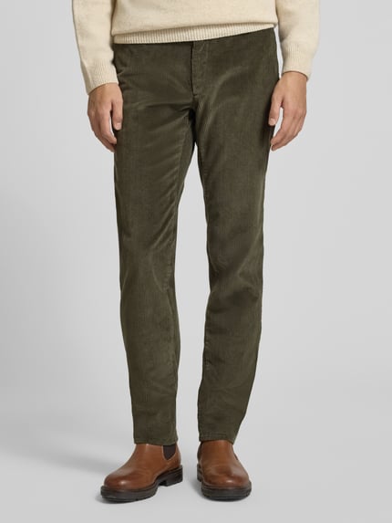 Brax Slim fit corduroy broek met achterzakken, model 'Fabio' Groen - 4