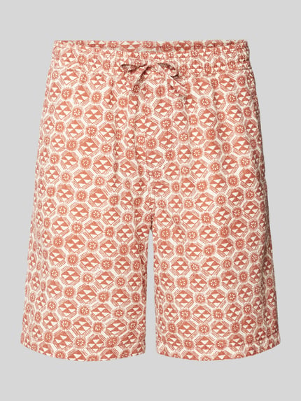 JACK & JONES Szorty o kroju regular fit z nadrukiem na całej powierzchni model ‘JAIDEN’ Rdzawoczerwony 2