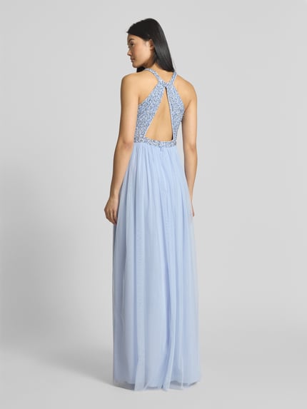 Jake*s Cocktail Abendkleid mit Zierstein- und Paillettenbesatz Hellblau 5
