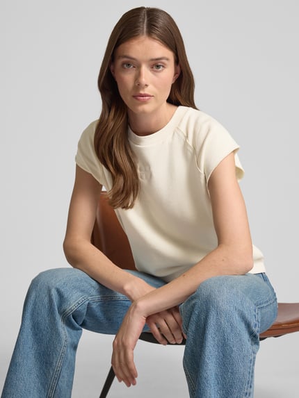 My Essential Wardrobe T-Shirt mit Kappärmeln Modell 'Sara' Beige 3