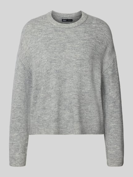 ONLY Regular Fit Strickpullover mit Rundhalsausschnitt Modell 'SIMONI' Mittelgrau Melange 2