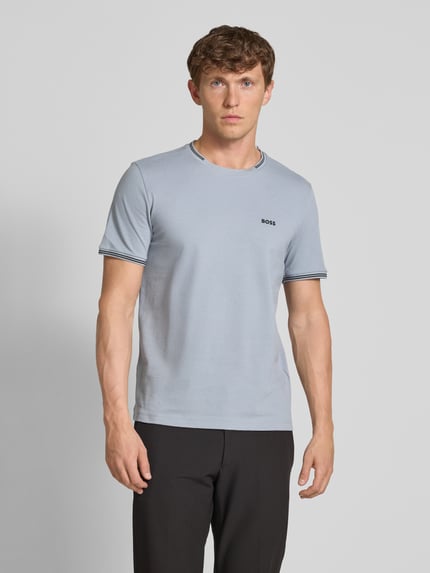 BOSS Green Regular Fit T-Shirt aus Baumwoll-Mix Modell 'TAUL' Rauchblau 4