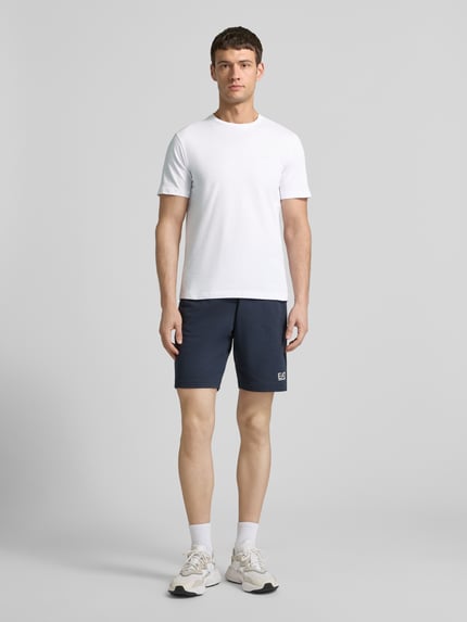 EA7 Emporio Armani T-Shirt mit Label-Print Weiss 1