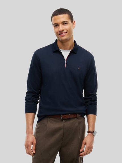 Tommy Hilfiger Regular Fit Poloshirt aus reiner Baumwolle Modell 'LIQUID' Marine 4