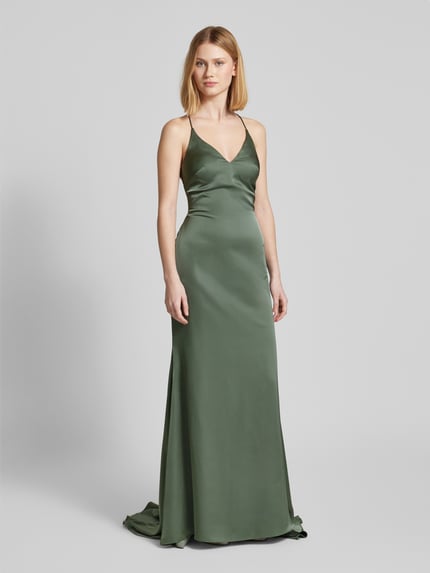 Mascara Abendkleid mit V-Ausschnitt Gruen 1