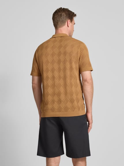 Selected Regular fit gebreide cardigan van puur katoen, model 'ARCO' Messing - 5