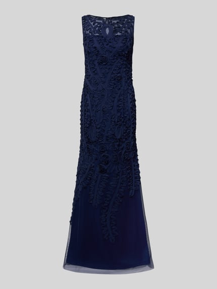 Adrianna Papell Avondjurk met applicaties Marineblauw - 2