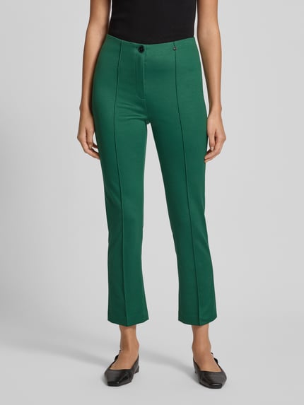 Marc Cain Slim fit broek van viscosemix Donkergroen - 4