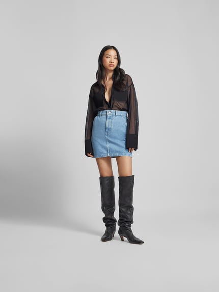 Nanushka Minirok van puur katoen Jeansblauw - 1