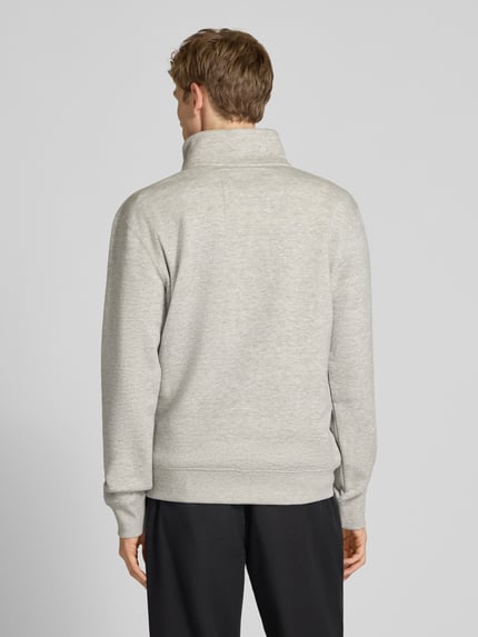 Superdry Sweatshirt mit Troyer-Kragen und Logo-Stitching Hellgrau 5